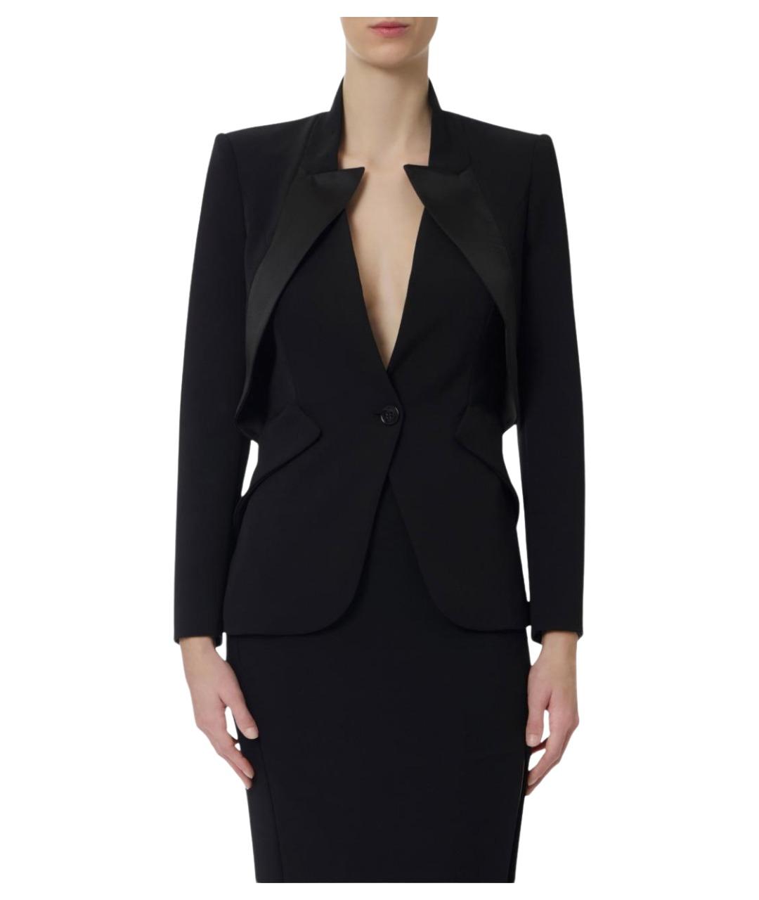 ELISABETTA FRANCHI Черный полиэстеровый жакет/пиджак, фото 1