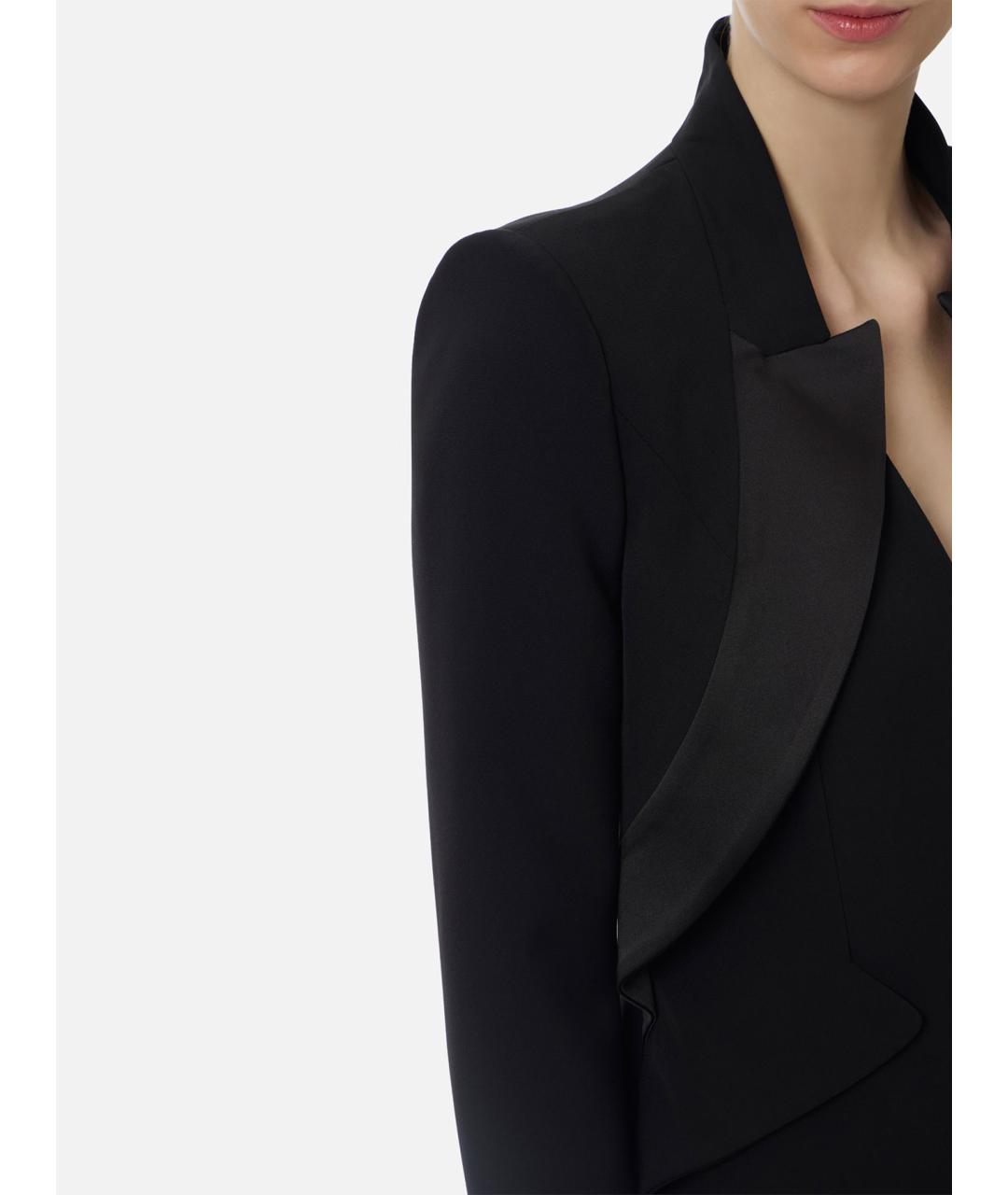 ELISABETTA FRANCHI Черный полиэстеровый жакет/пиджак, фото 2
