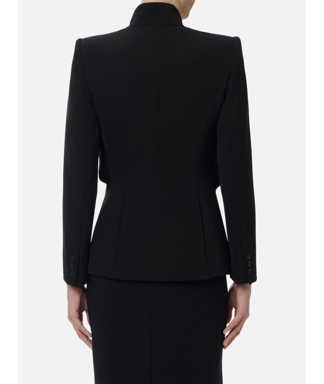 ELISABETTA FRANCHI Черный полиэстеровый жакет/пиджак, фото 3