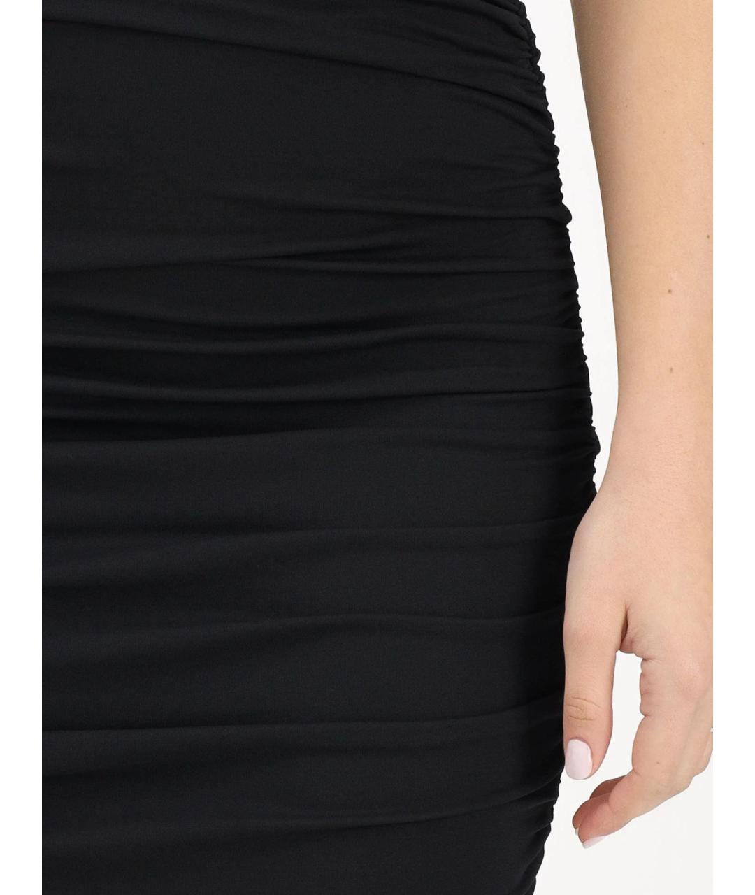 ELISABETTA FRANCHI Черная вискозная юбка макси, фото 4