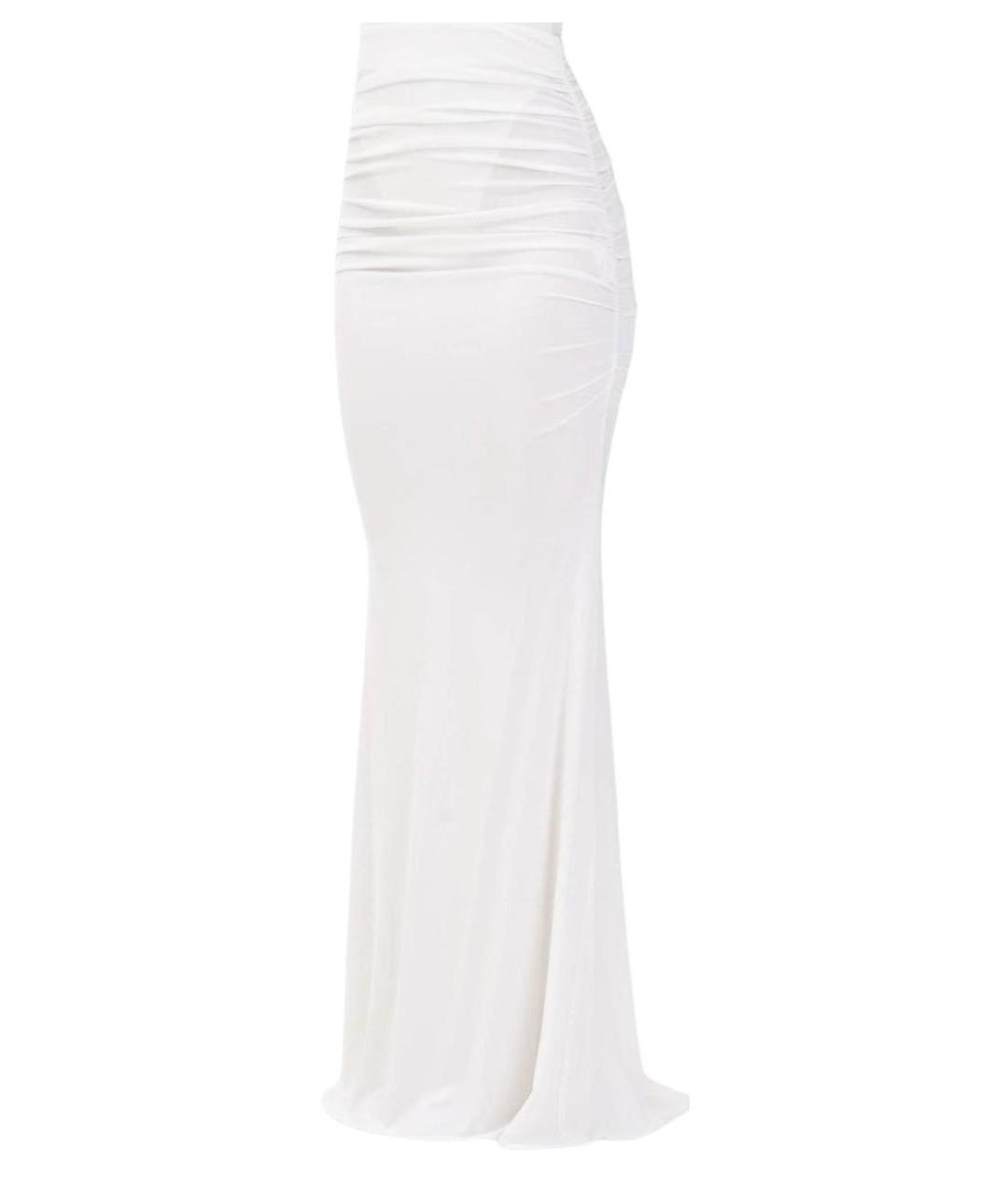 ELISABETTA FRANCHI Белая вискозная юбка макси, фото 1