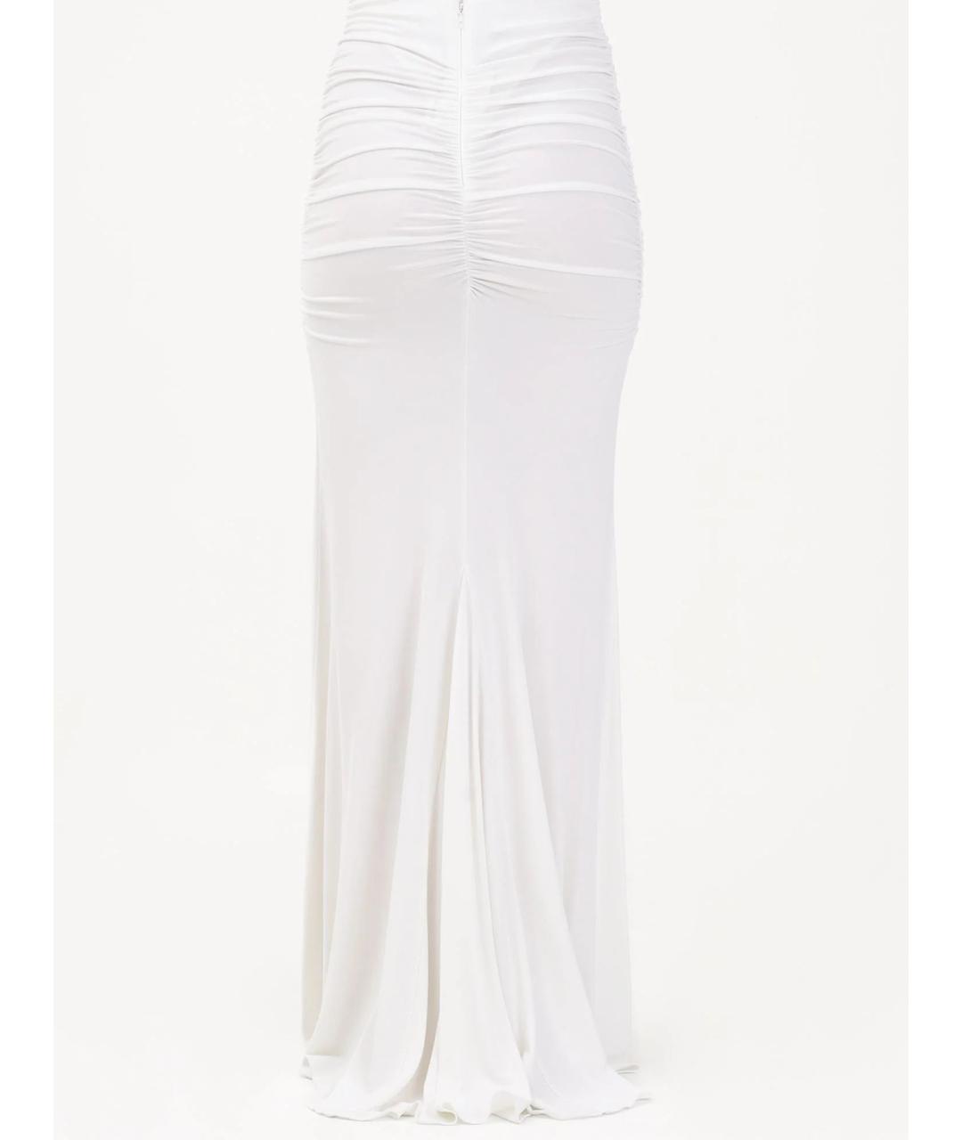 ELISABETTA FRANCHI Белая вискозная юбка макси, фото 3