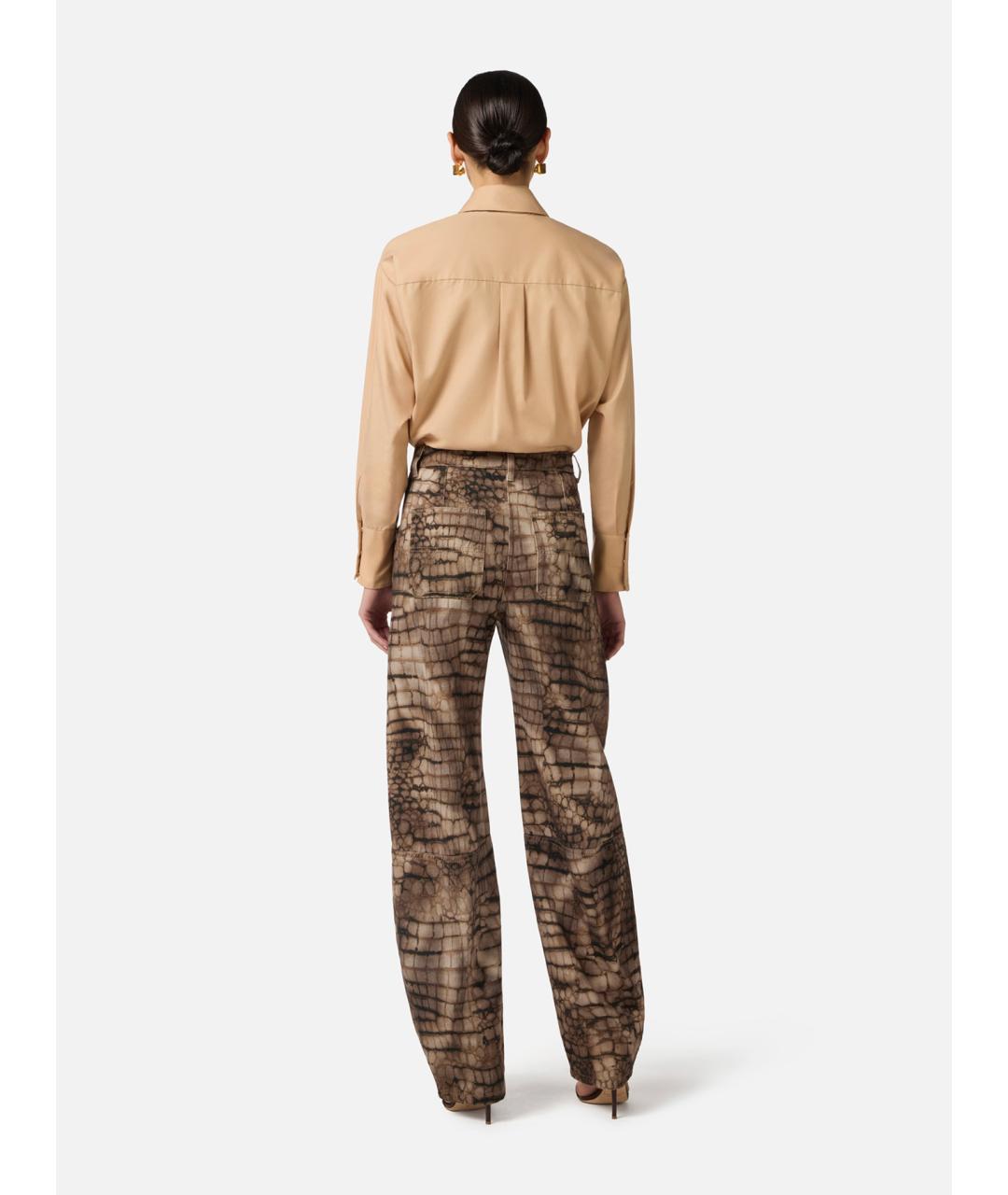 ELISABETTA FRANCHI Бежевая хлопковая рубашка, фото 4