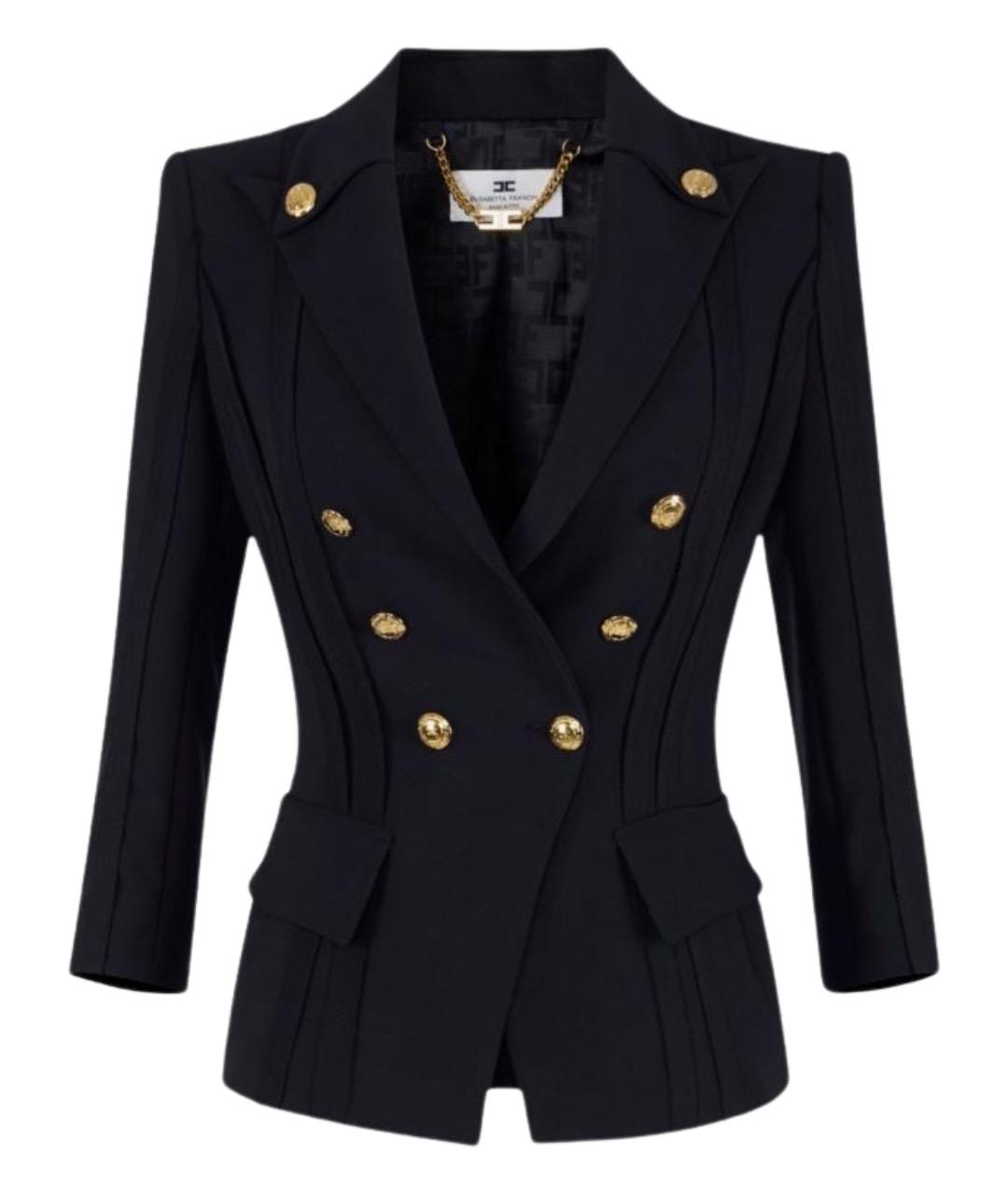 ELISABETTA FRANCHI Черный полиэстеровый жакет/пиджак, фото 1