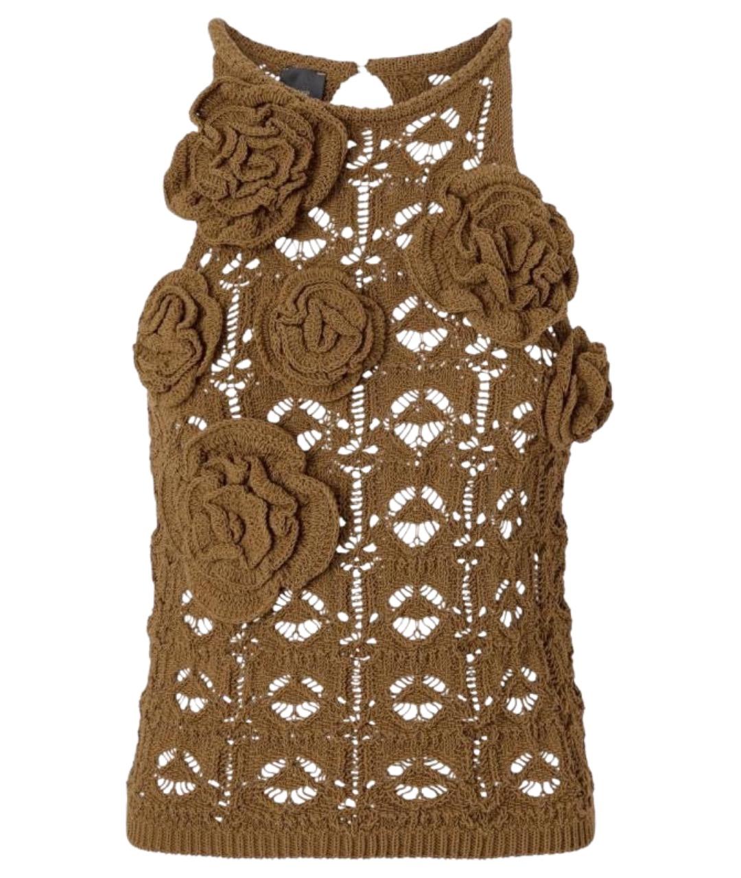 PINKO Коричневая хлопковая блузы, фото 1