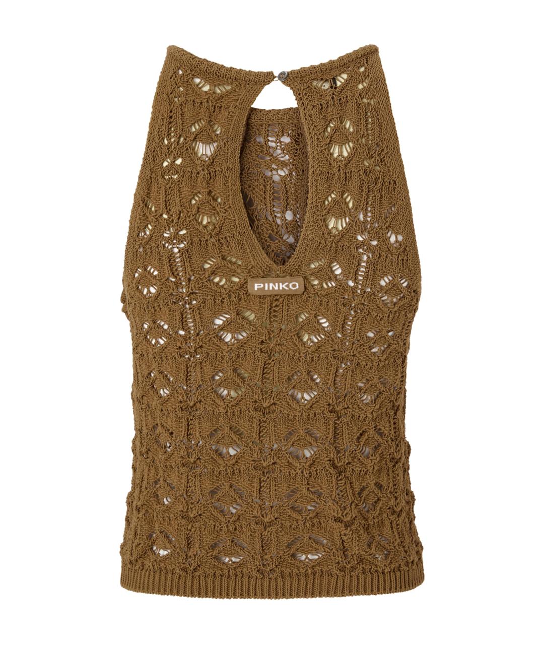 PINKO Коричневая хлопковая блузы, фото 2