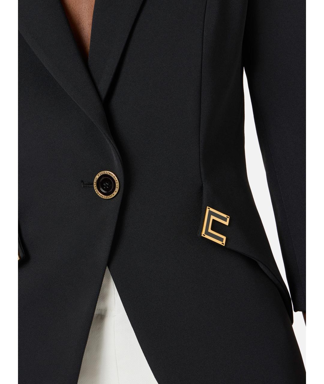ELISABETTA FRANCHI Черный полиэстеровый жакет/пиджак, фото 5