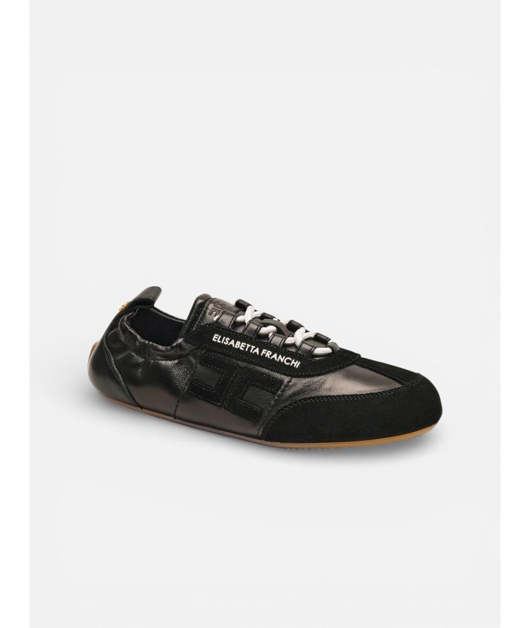 ELISABETTA FRANCHI Черные кожаные кроссовки, фото 5