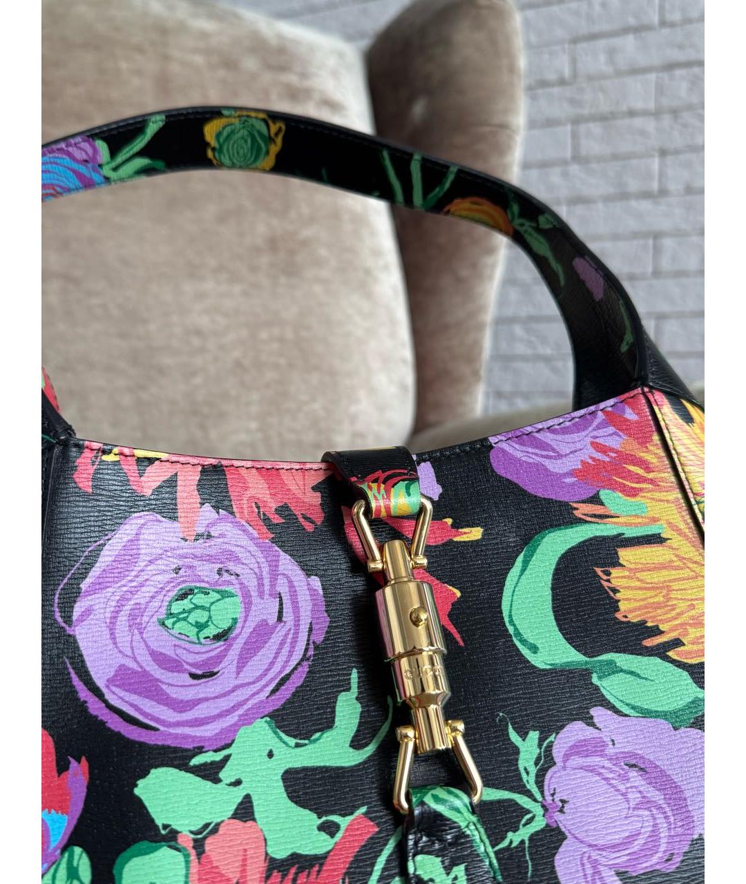 GUCCI Черная кожаная сумка через плечо, фото 3