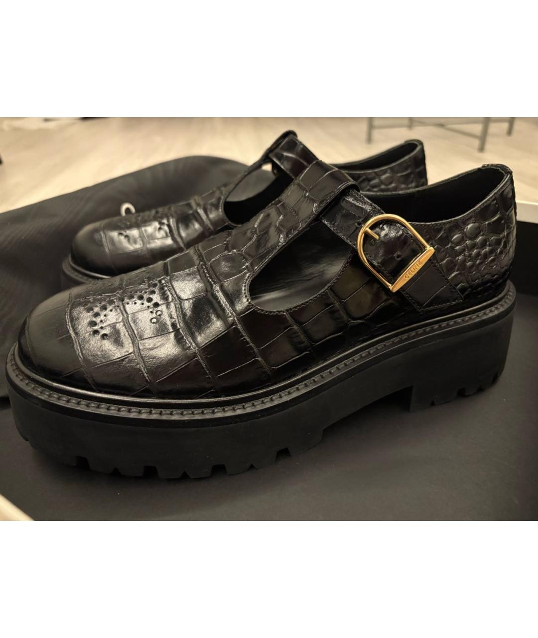 CELINE Черные кожаные лоферы, фото 7