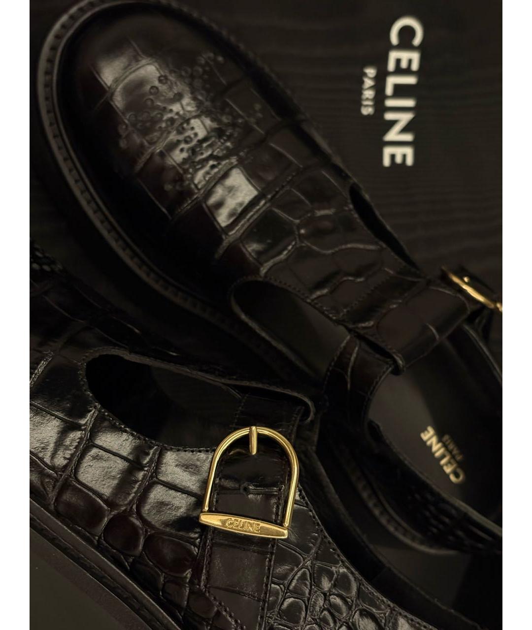 CELINE Черные кожаные лоферы, фото 6