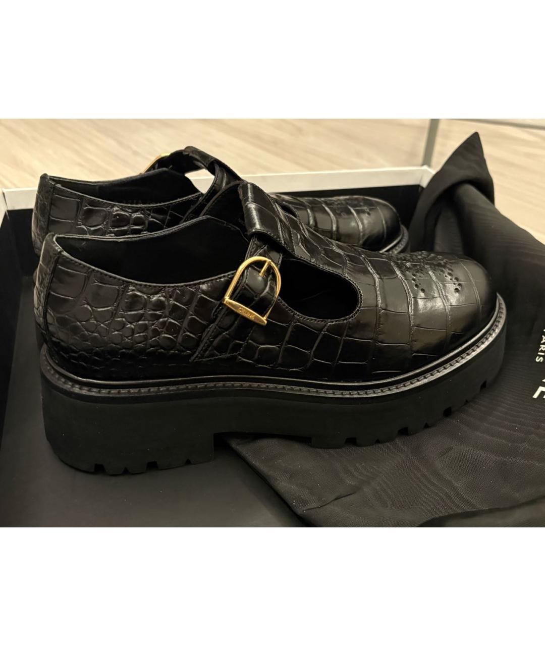 CELINE Черные кожаные лоферы, фото 5