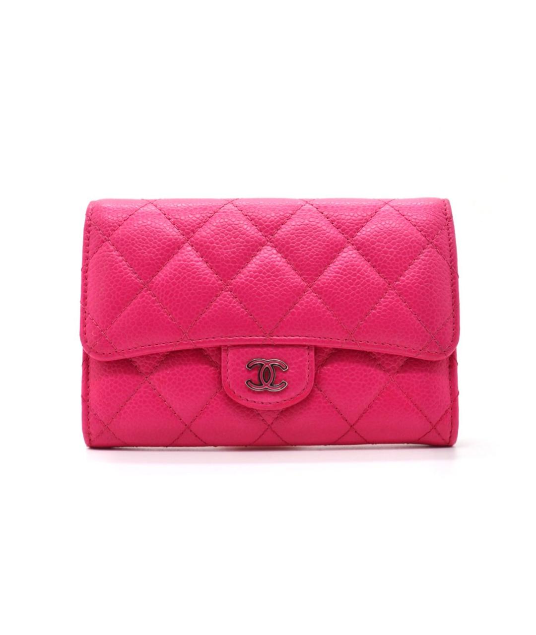 CHANEL Фуксия кожаный кошелек, фото 8