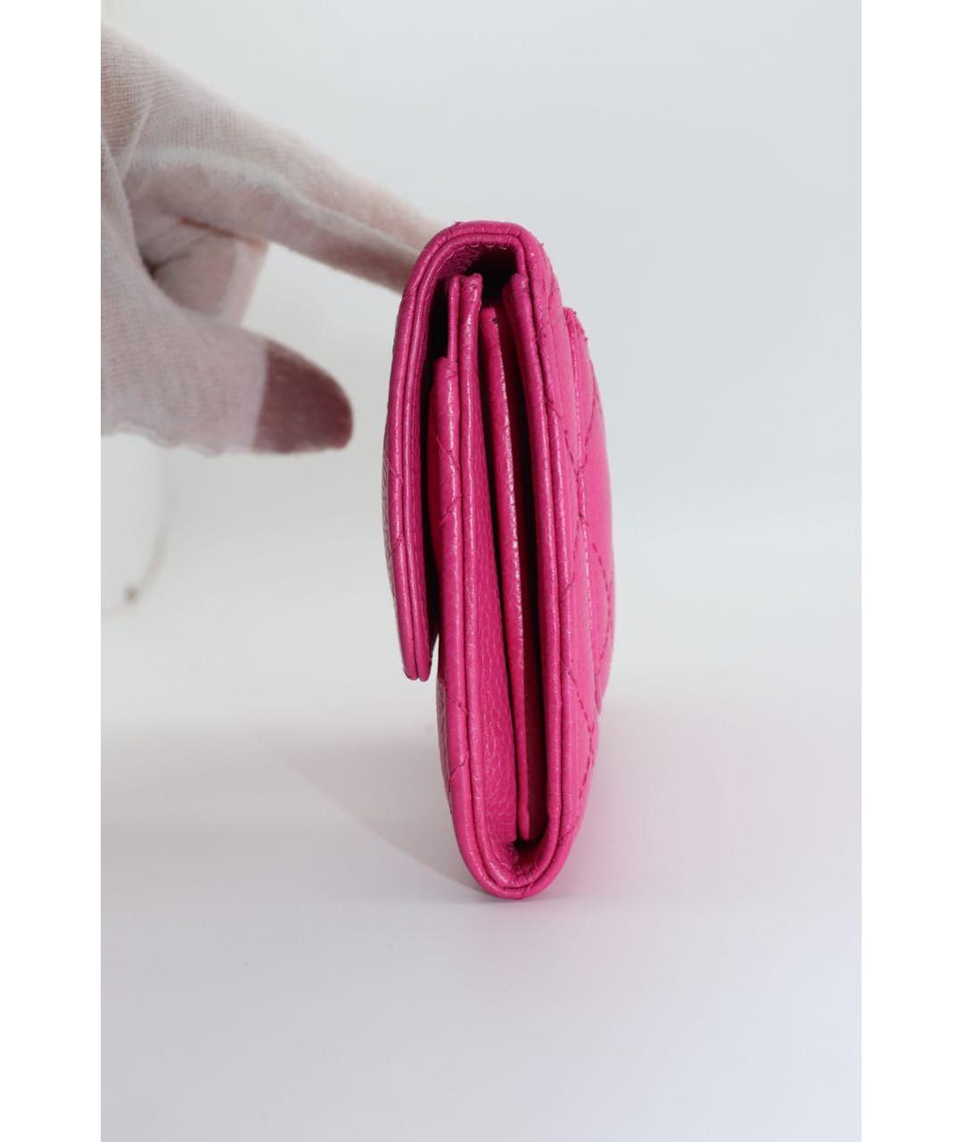 CHANEL Фуксия кожаный кошелек, фото 3