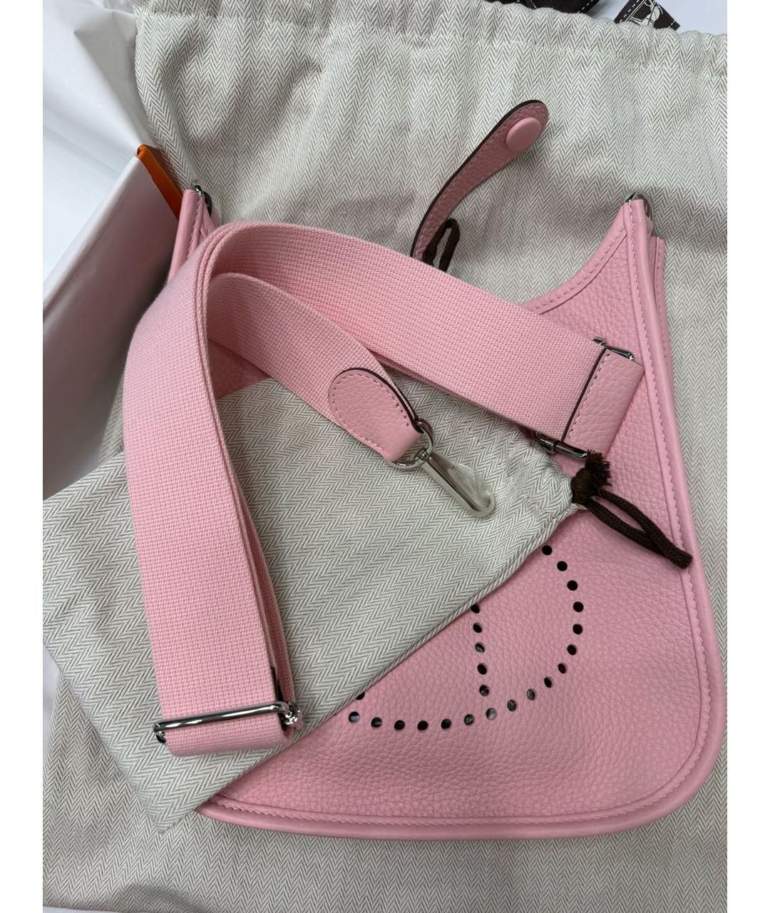 HERMES Розовая кожаная сумка через плечо, фото 5
