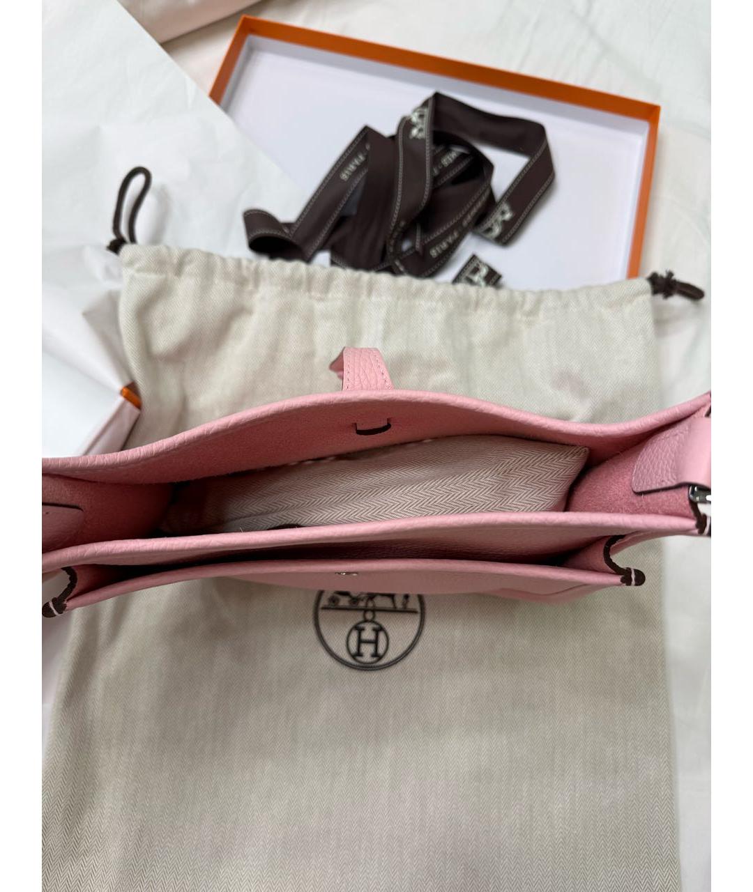HERMES Розовая кожаная сумка через плечо, фото 3