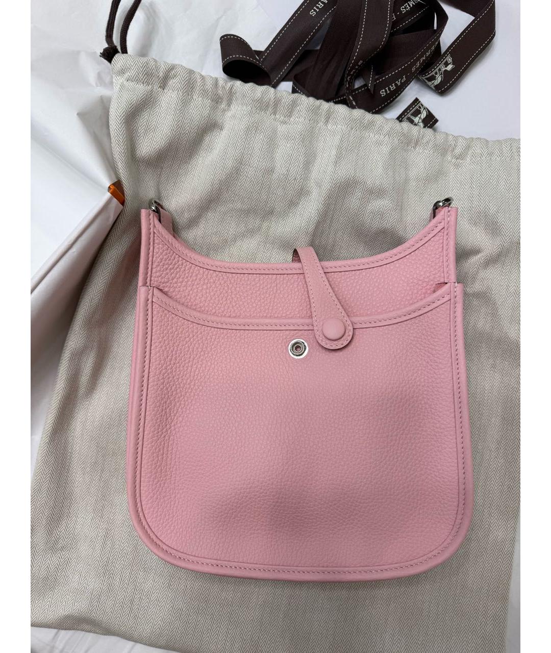 HERMES Розовая кожаная сумка через плечо, фото 2