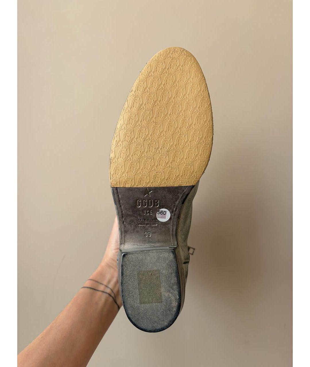 GOLDEN GOOSE DELUXE BRAND Серебряные кожаные ботильоны, фото 6