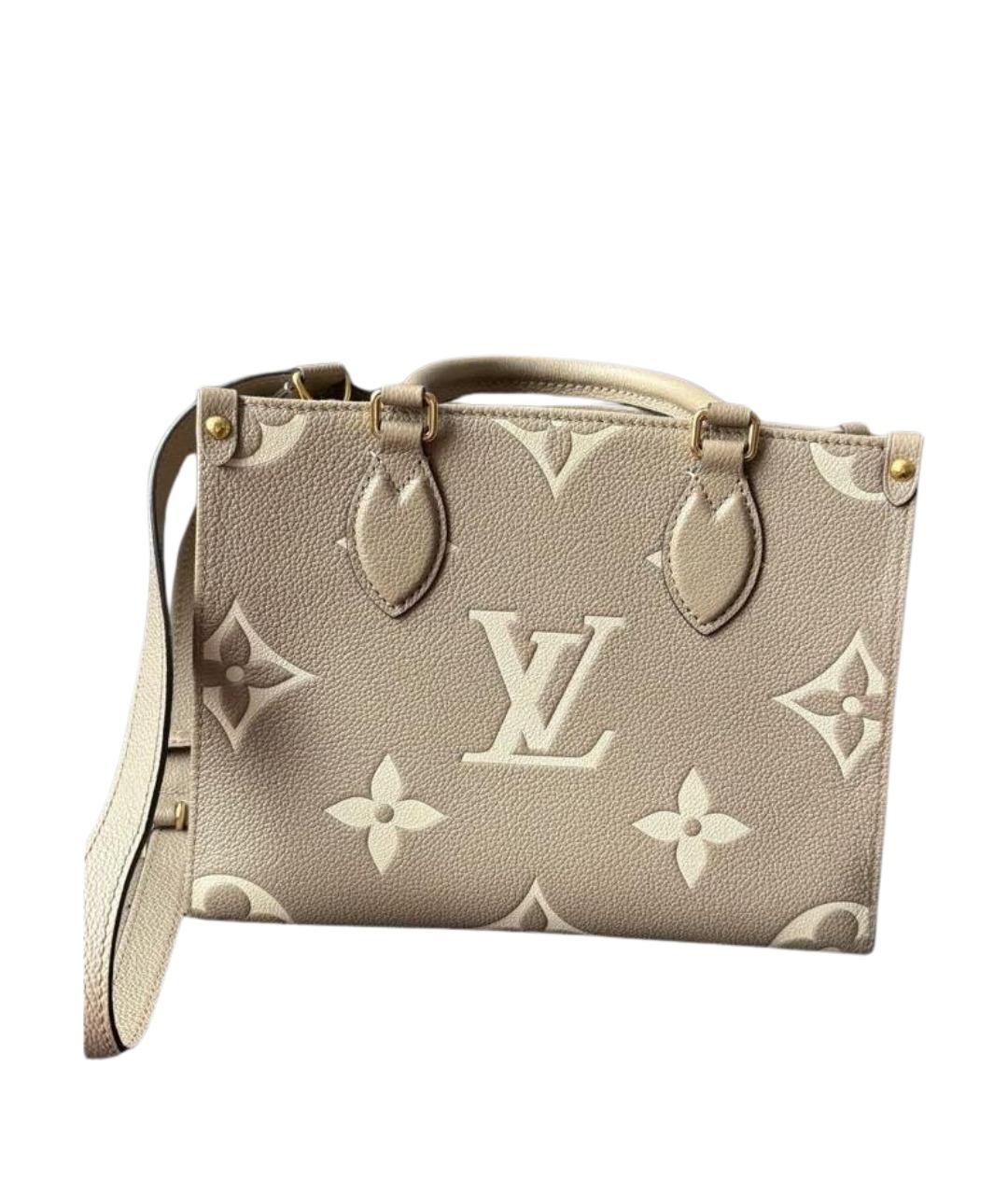 LOUIS VUITTON Бежевая кожаная сумка тоут, фото 1