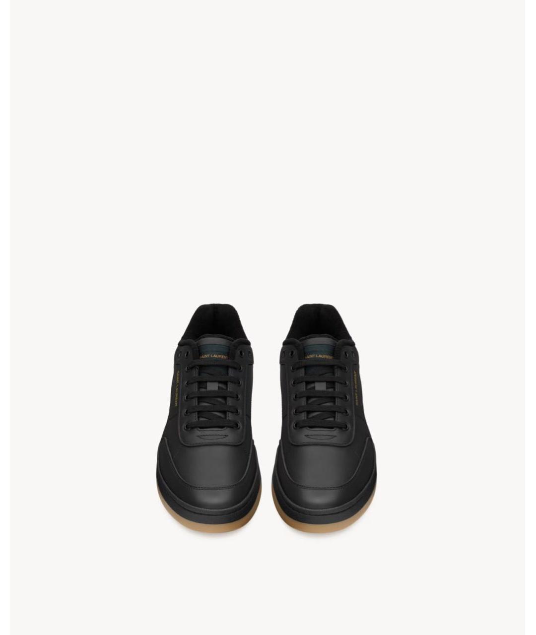 SAINT LAURENT Черные кожаные высокие кроссовки / кеды, фото 2