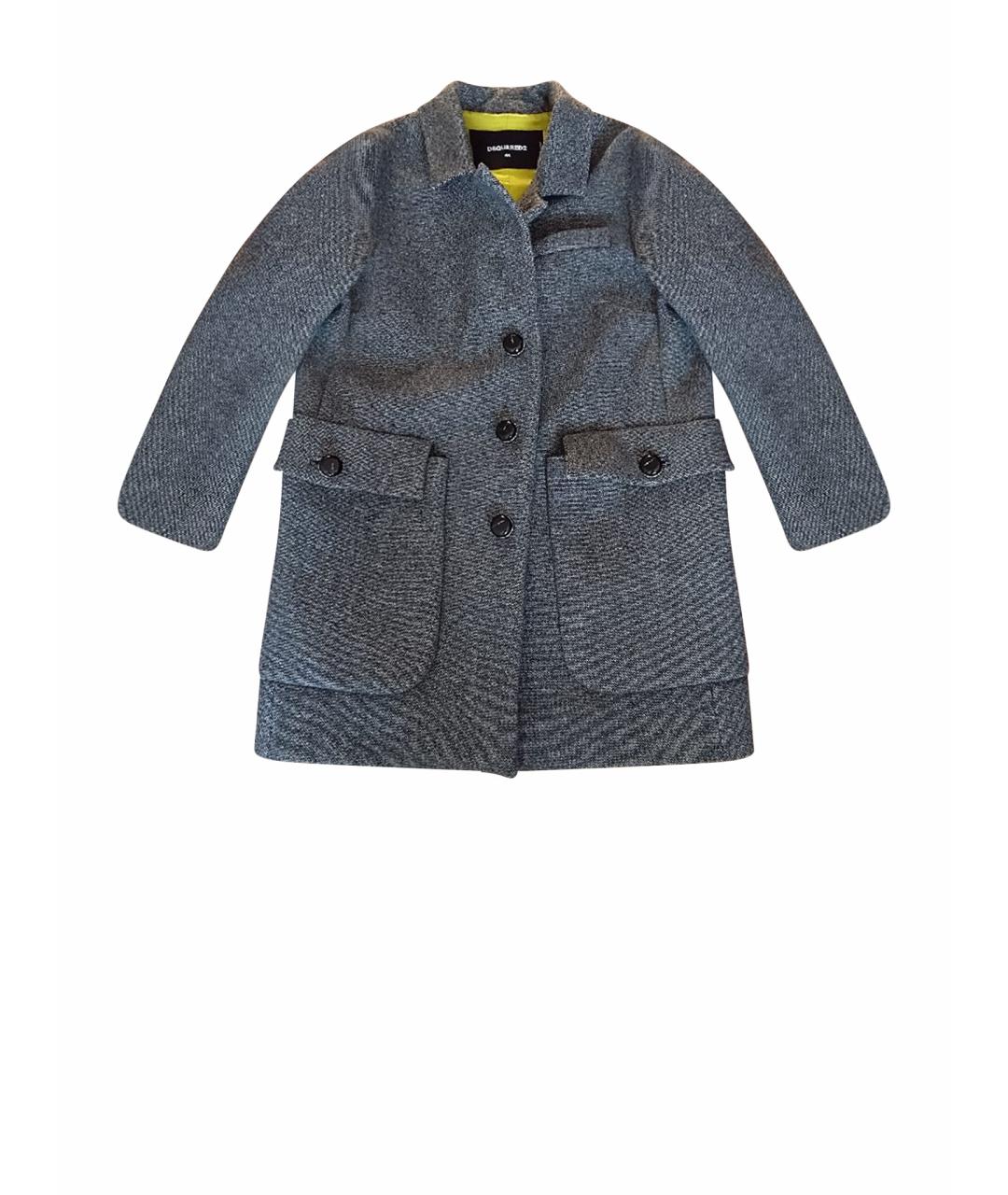 DSQUARED2 Серое шерстяное пальто, фото 1