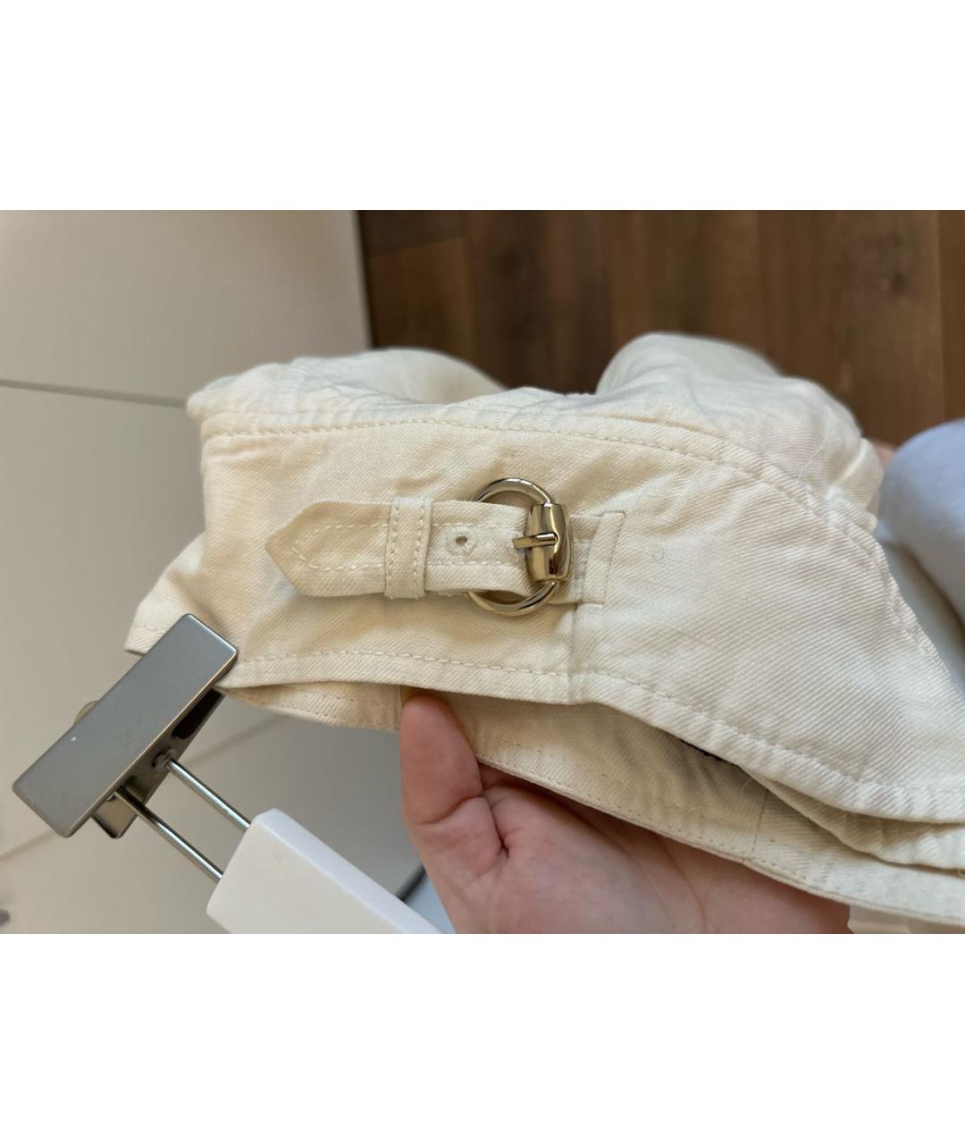 GUCCI Бежевая льняная юбка мини, фото 5