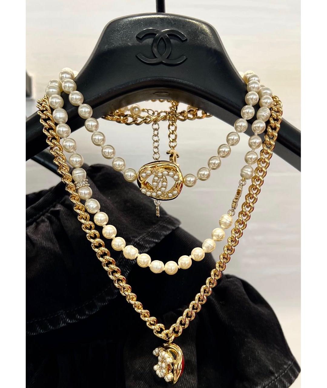 CHANEL Белое жемчужное колье, фото 3