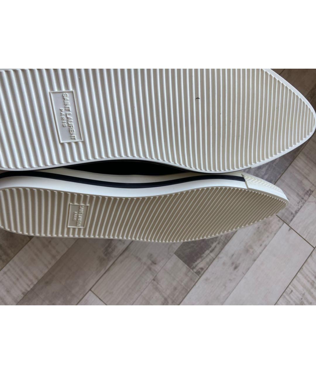 SAINT LAURENT Черные замшевые низкие кроссовки / кеды, фото 6