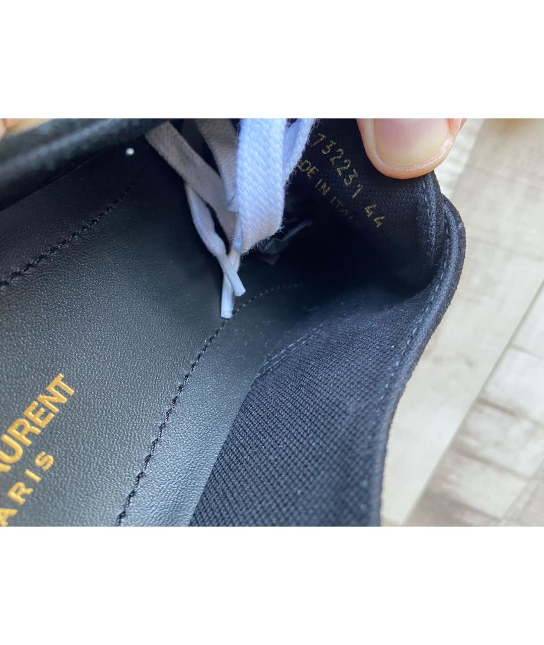 SAINT LAURENT Черные замшевые низкие кроссовки / кеды, фото 5
