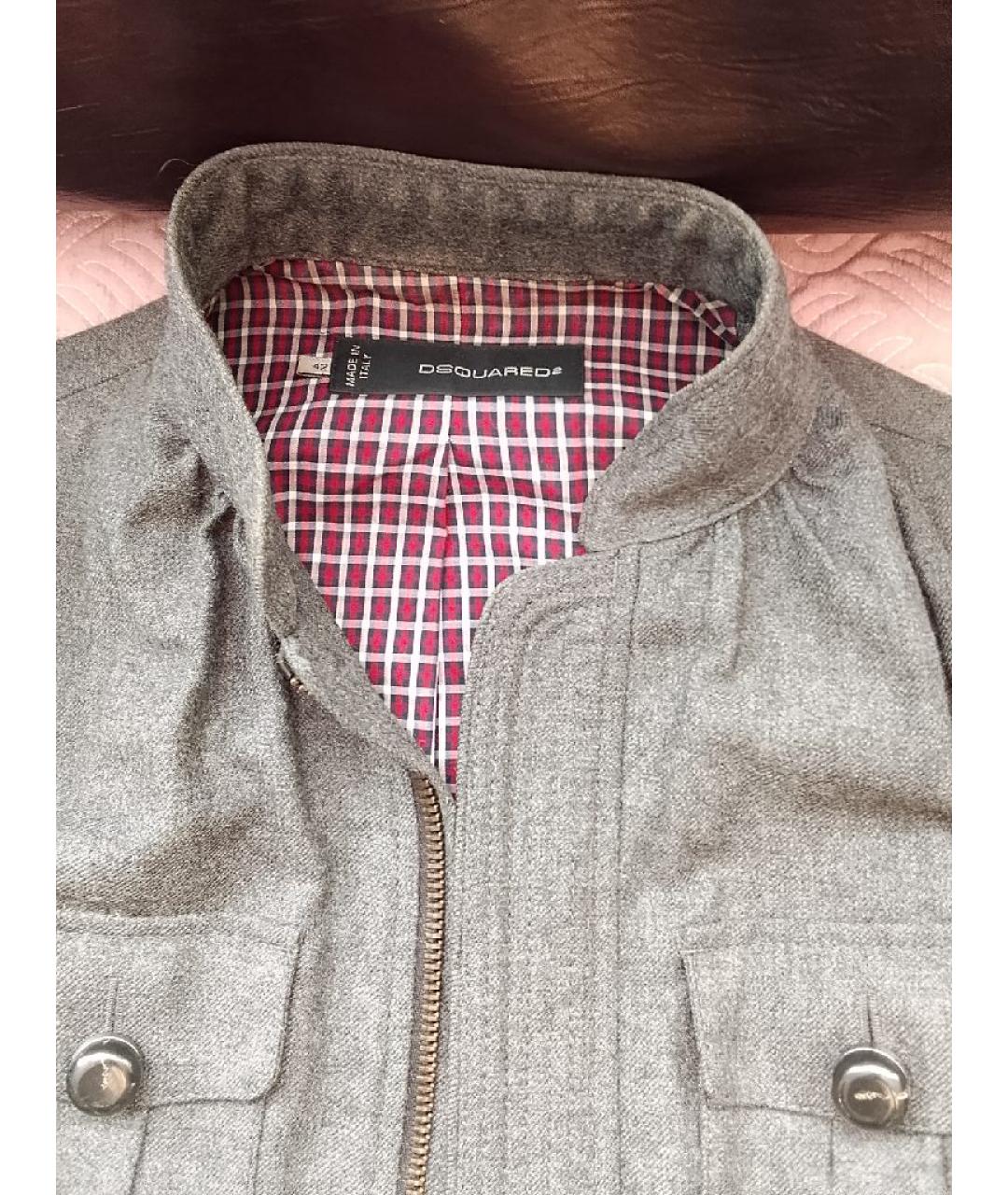 DSQUARED2 Серый шерстяной жакет/пиджак, фото 2
