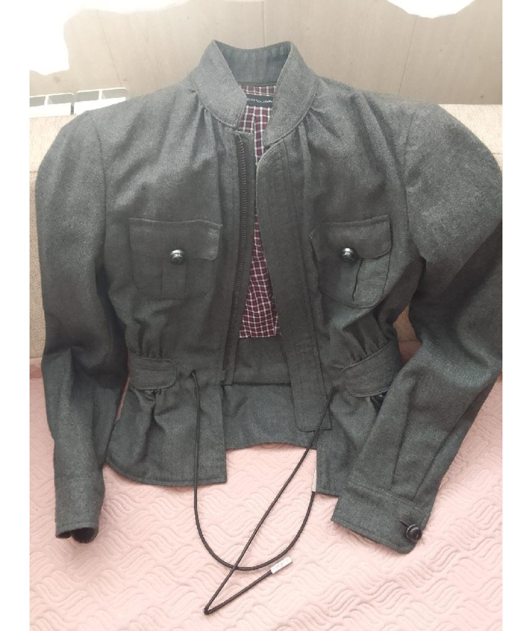 DSQUARED2 Серый шерстяной жакет/пиджак, фото 3