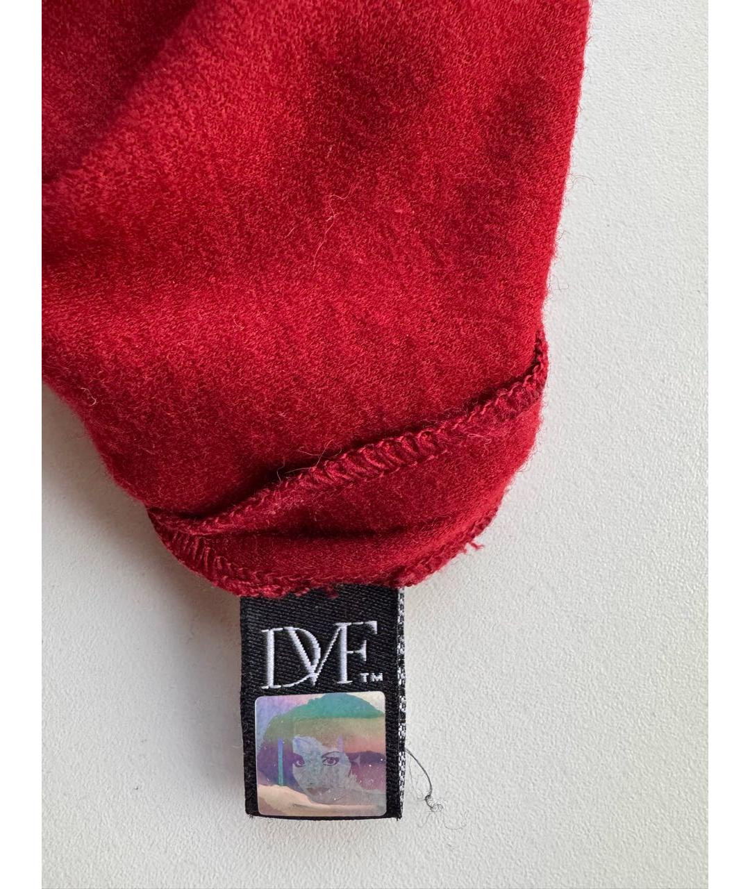 DIANE VON FURSTENBERG Бордовое шерстяное повседневное платье, фото 5