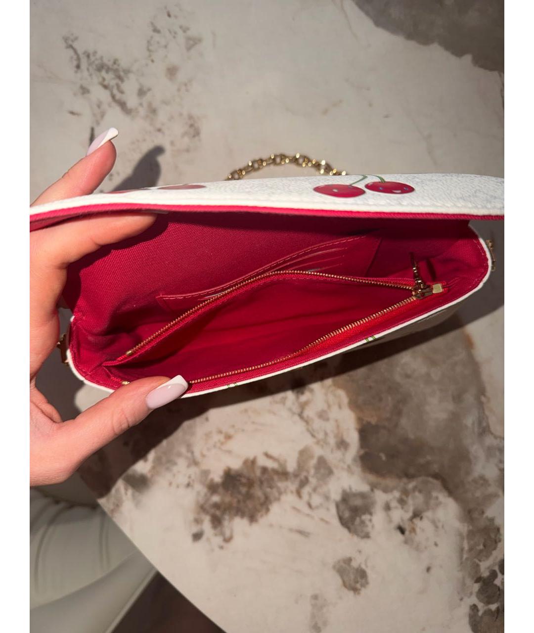 LOUIS VUITTON Белая кожаная сумка с короткими ручками, фото 2