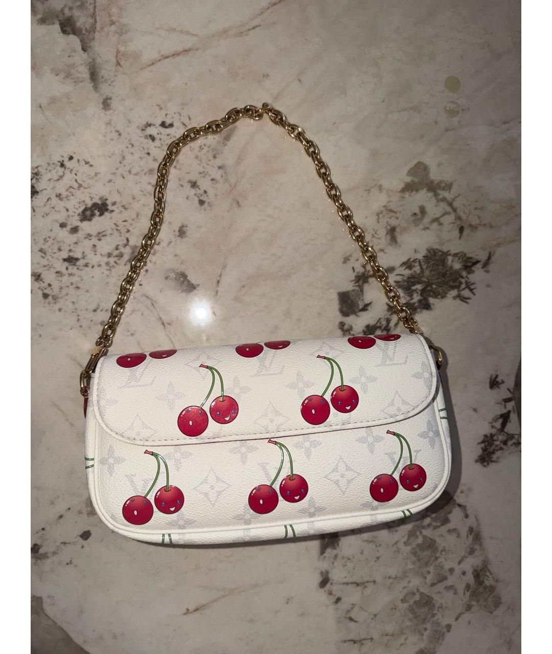 LOUIS VUITTON Белая кожаная сумка с короткими ручками, фото 6