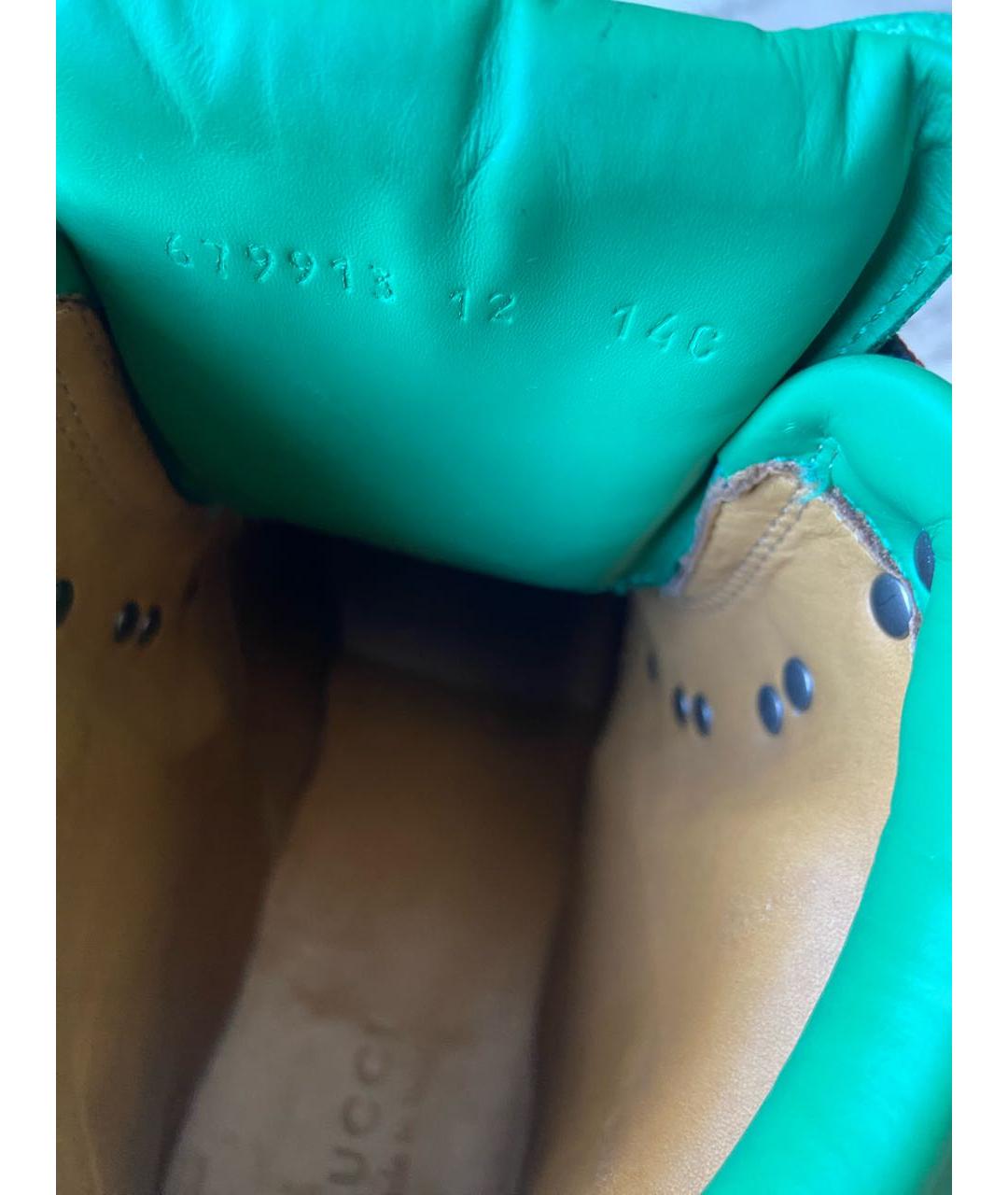 GUCCI Зеленые кожаные высокие ботинки, фото 5