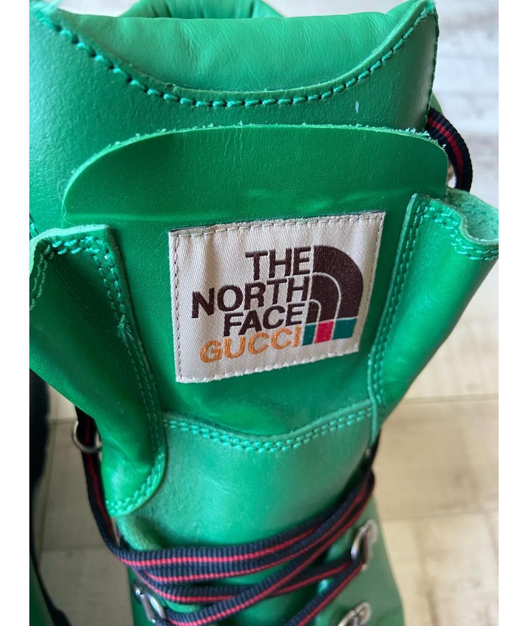 GUCCI Зеленые кожаные высокие ботинки, фото 8
