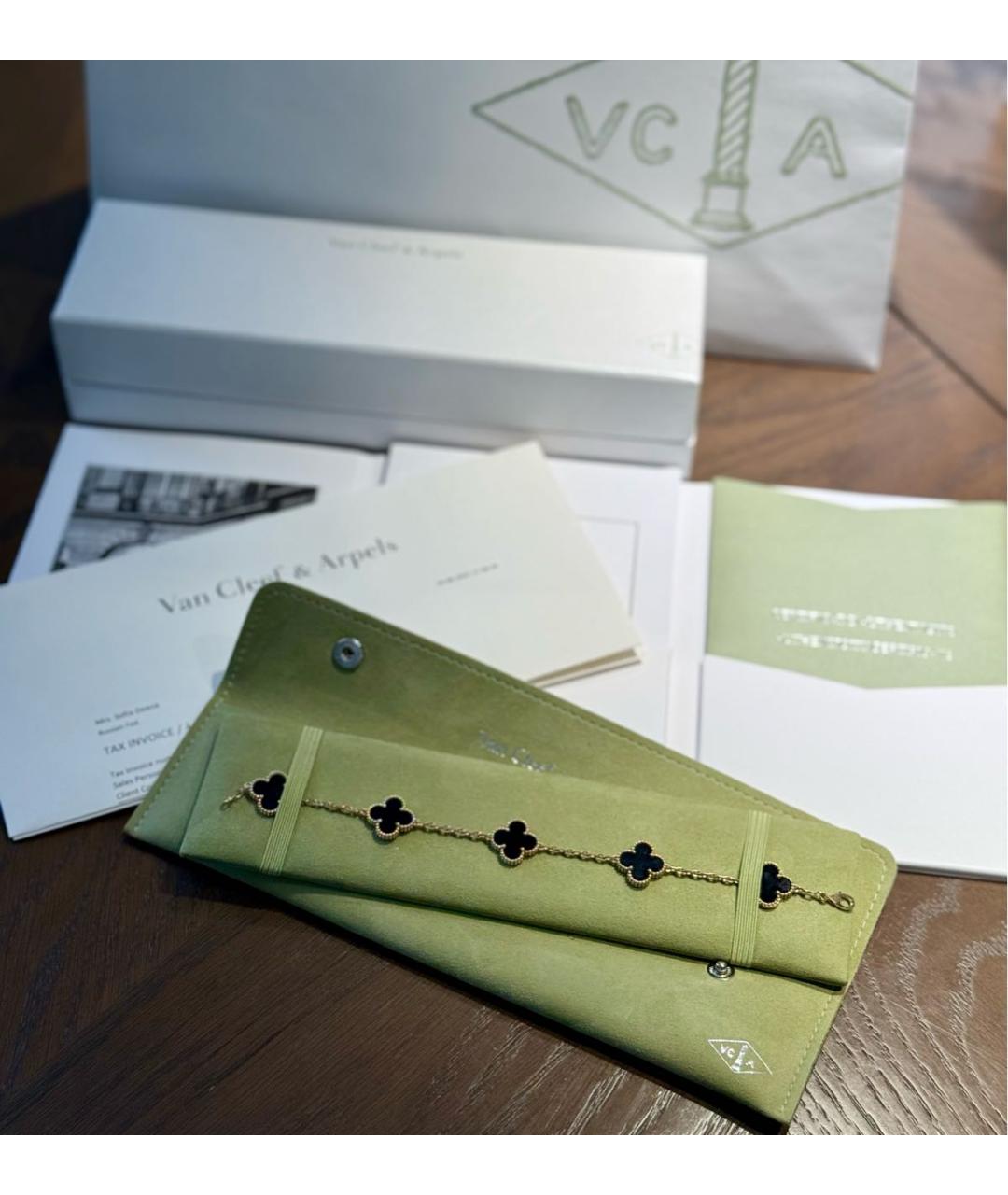 VAN CLEEF & ARPELS Черный браслет из желтого золота, фото 2