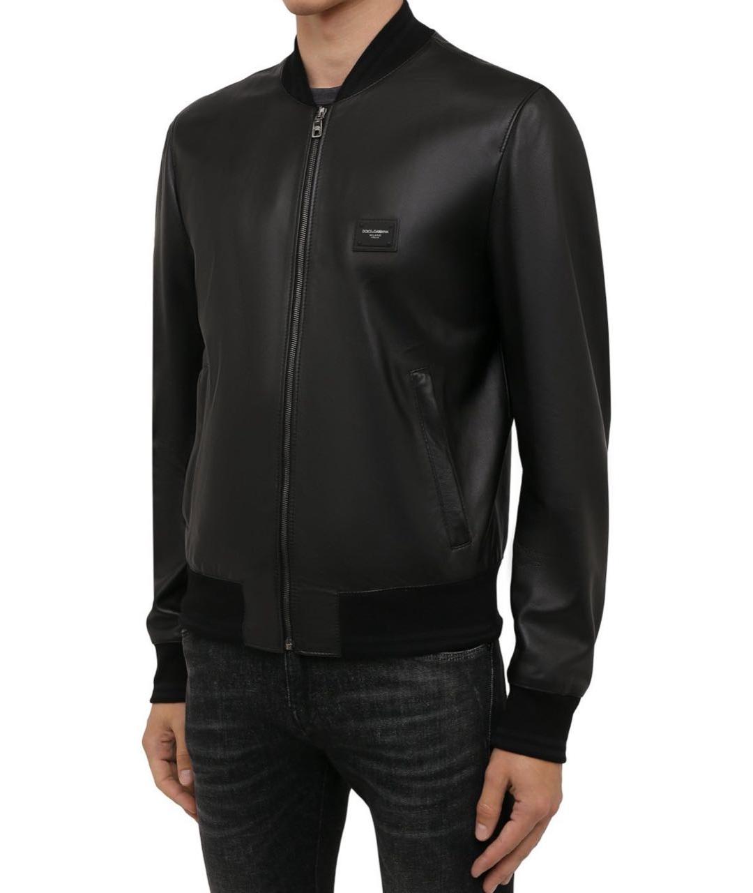 DOLCE&GABBANA Черная кожаная куртка, фото 4