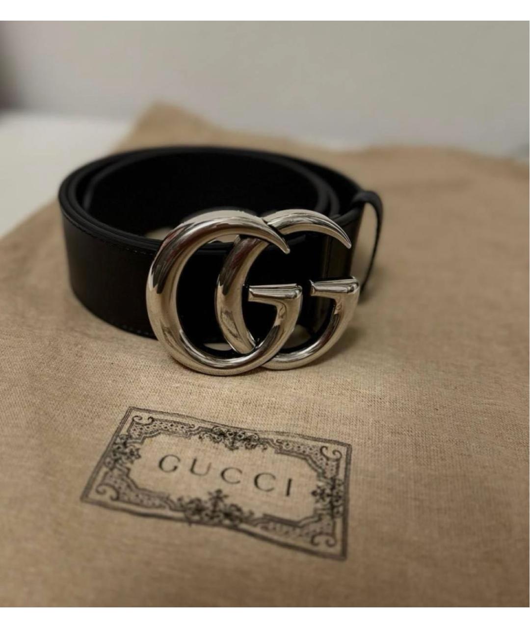 GUCCI Черный кожаный ремень, фото 3