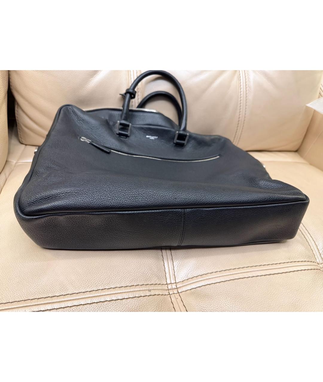 SAINT LAURENT Темно-синий кожаный портфель, фото 7