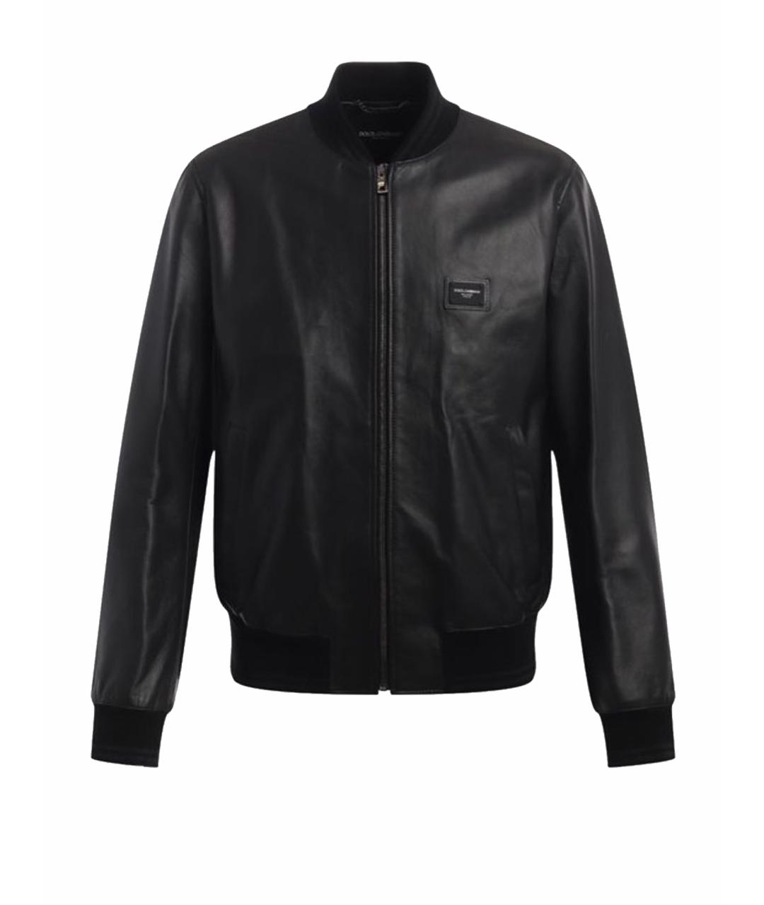 DOLCE&GABBANA Черная кожаная куртка, фото 1