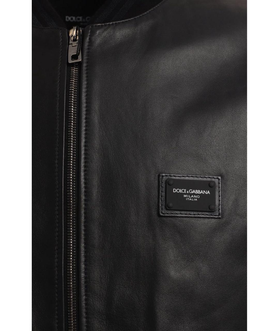 DOLCE&GABBANA Черная кожаная куртка, фото 3
