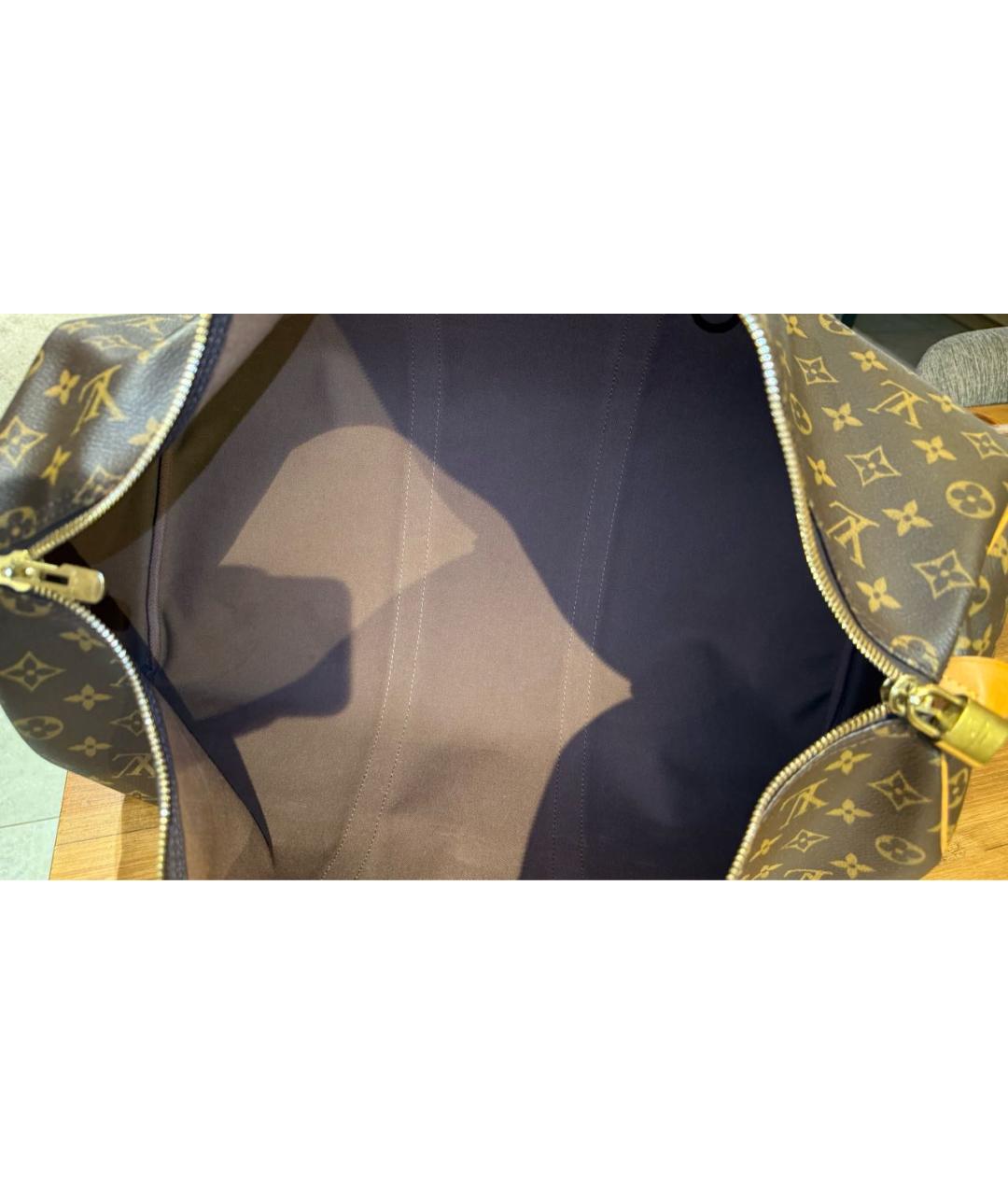 LOUIS VUITTON Коричневая кожаная дорожная/спортивная сумка, фото 4