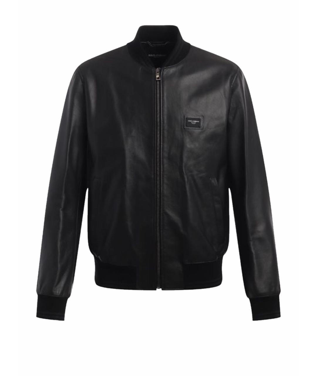 DOLCE&GABBANA Черная кожаная куртка, фото 1