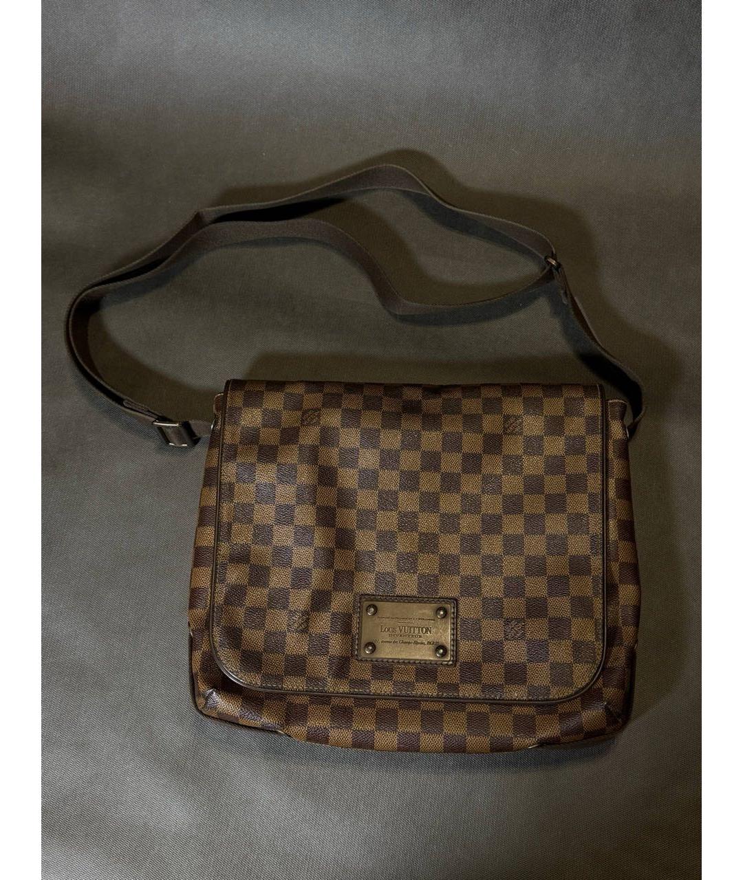 LOUIS VUITTON Коричневая кожаная сумка через плечо, фото 2