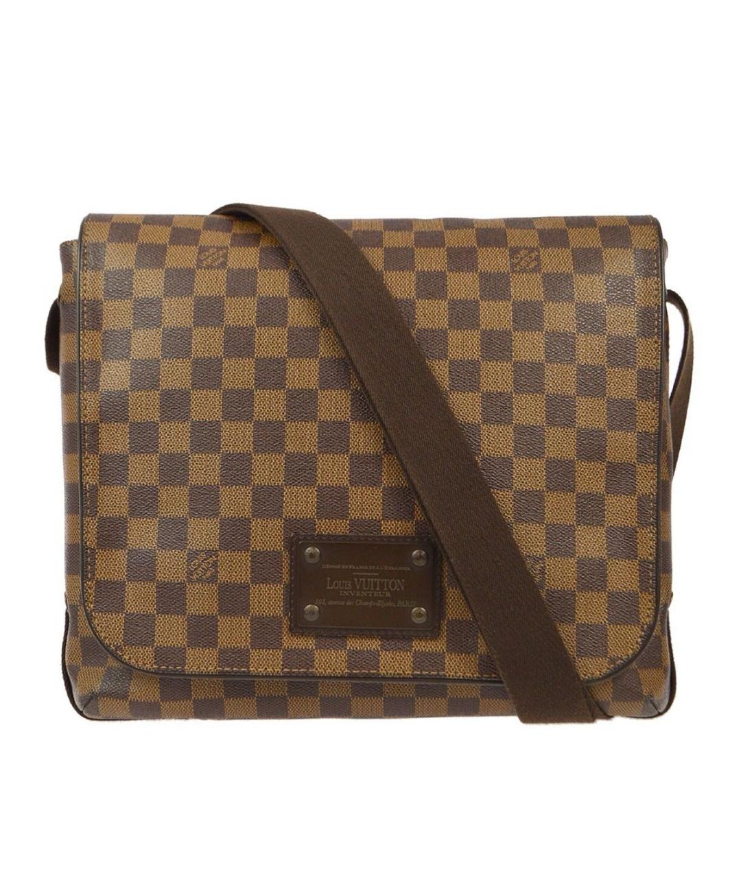 LOUIS VUITTON Коричневая кожаная сумка через плечо, фото 1