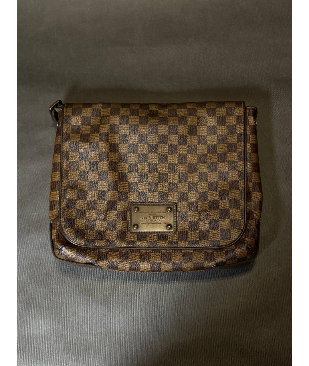 LOUIS VUITTON Коричневая кожаная сумка через плечо, фото 3