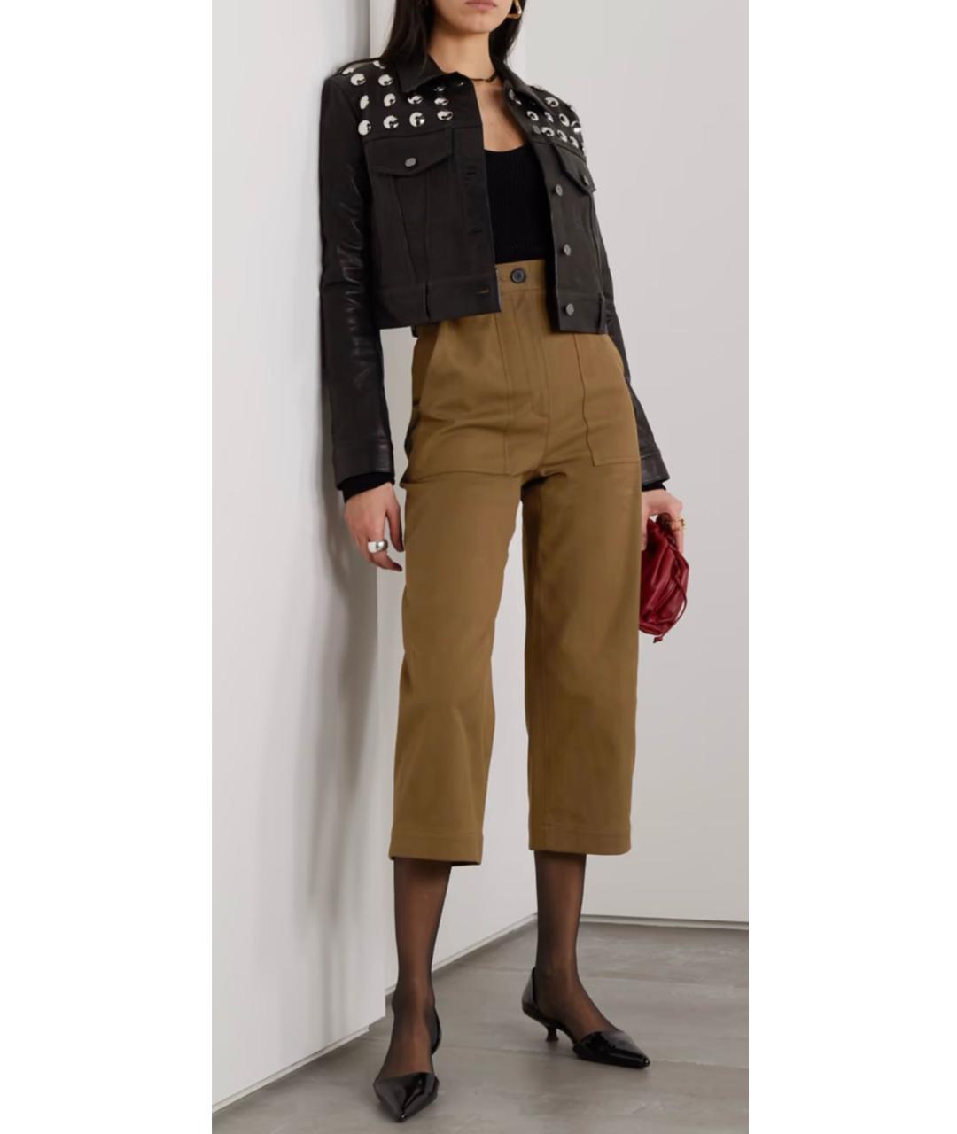 KHAITE Коричневые хлопковые прямые брюки, фото 8