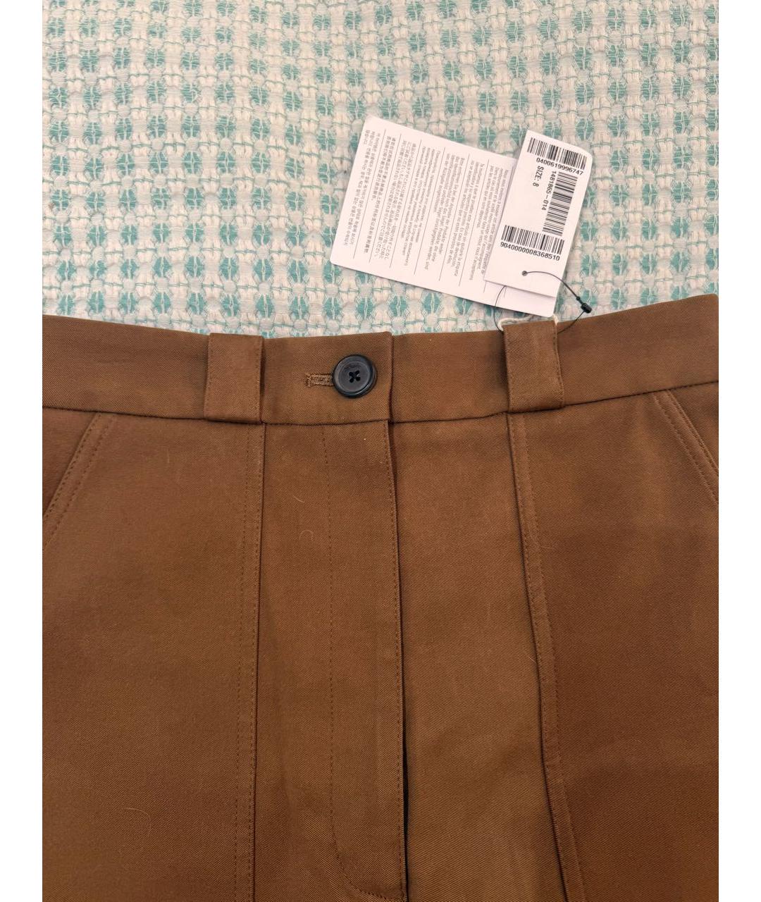 KHAITE Коричневые хлопковые прямые брюки, фото 3