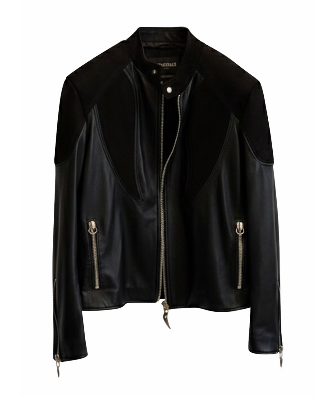 ROBERTO CAVALLI Черная кожаная куртка, фото 1